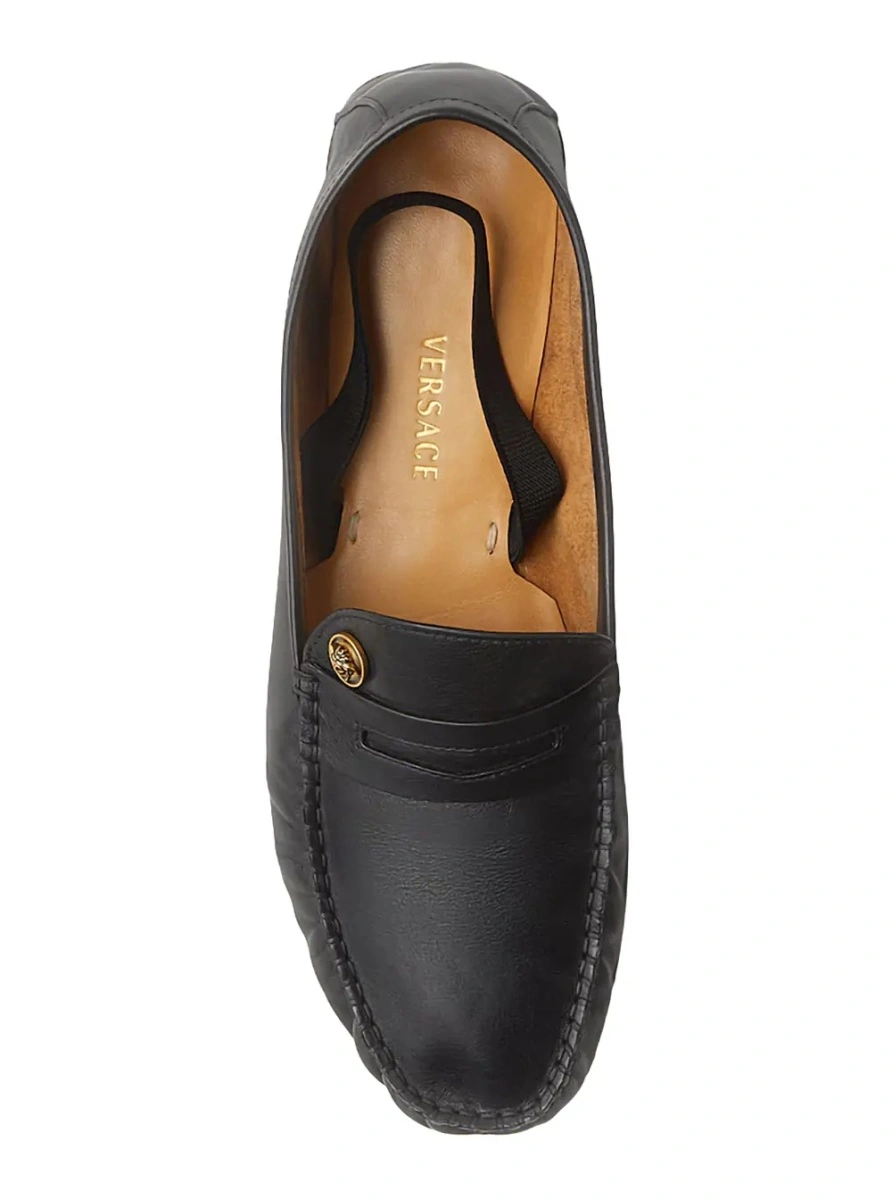 Mocasini Versace negri din piele - Img 4