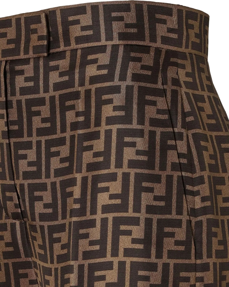Monogram pattern silk Pants - Img 3