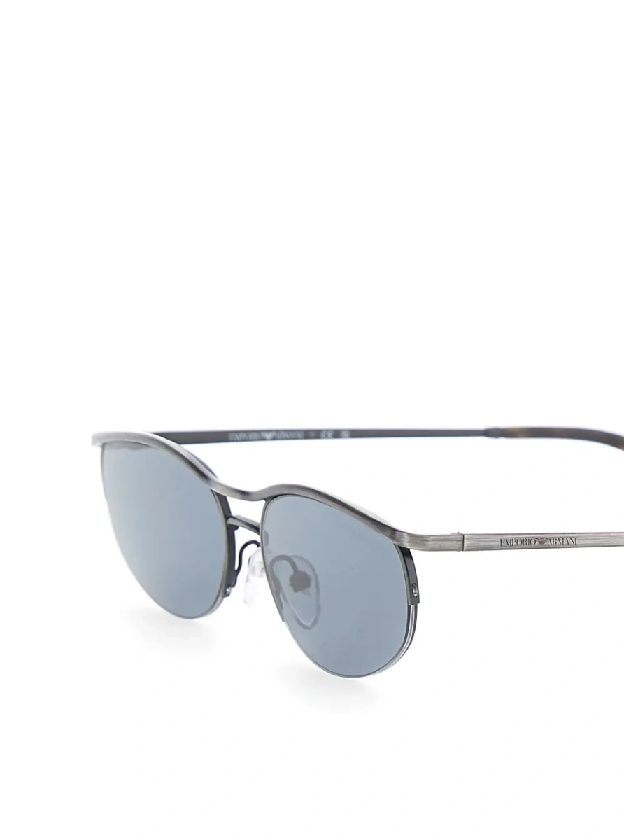Ochelari Black sunglasses with oval lenses and logo lettering on the temple in metal for men - Img 3