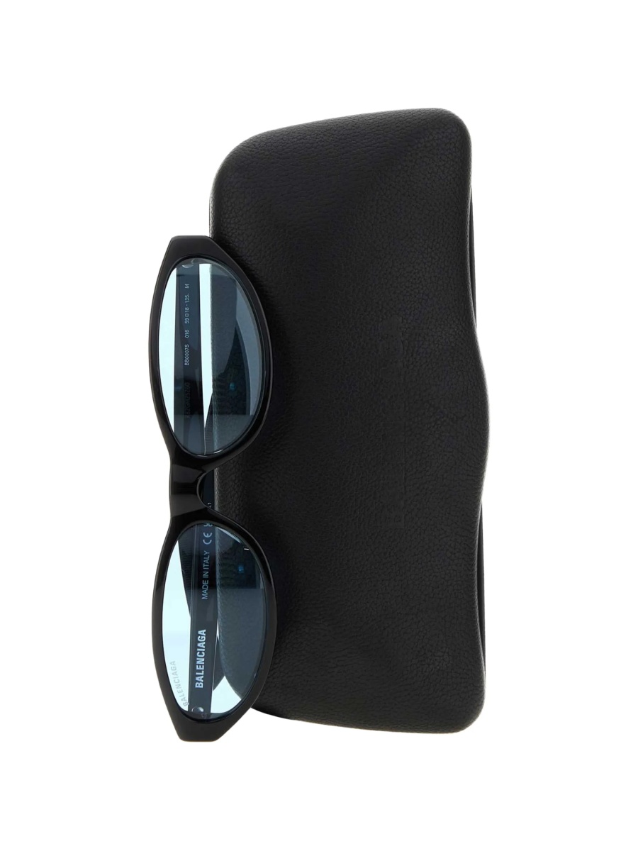 Ochelari de soare Balenciaga negri din bio nylon - Img 3