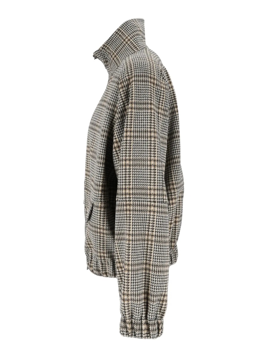 Paltoane CHECK JERSEY BOMBER WITH GOLD BUTTONS - Img 2
