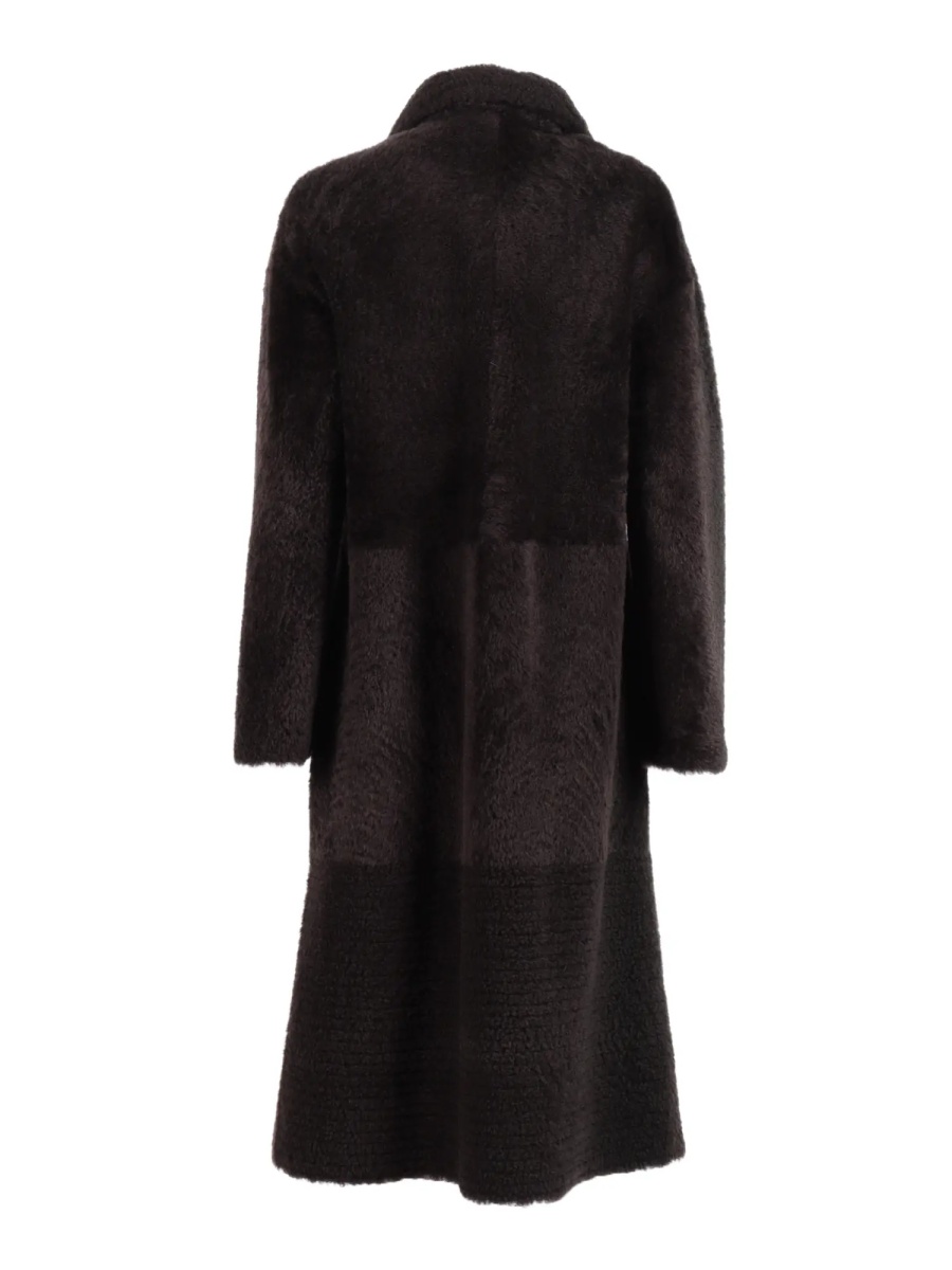 Paltoane NAPPED SHEARLING COAT WITH LASER-CUT INSERTS ON THE COLLAR. - Img 3
