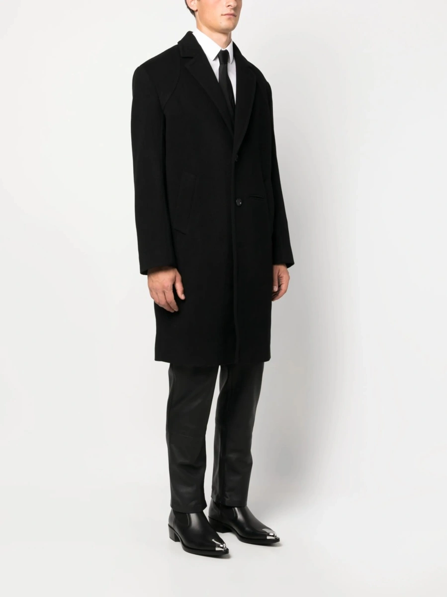 Palton Alexander McQueen negru din casmir si lana - Img 3