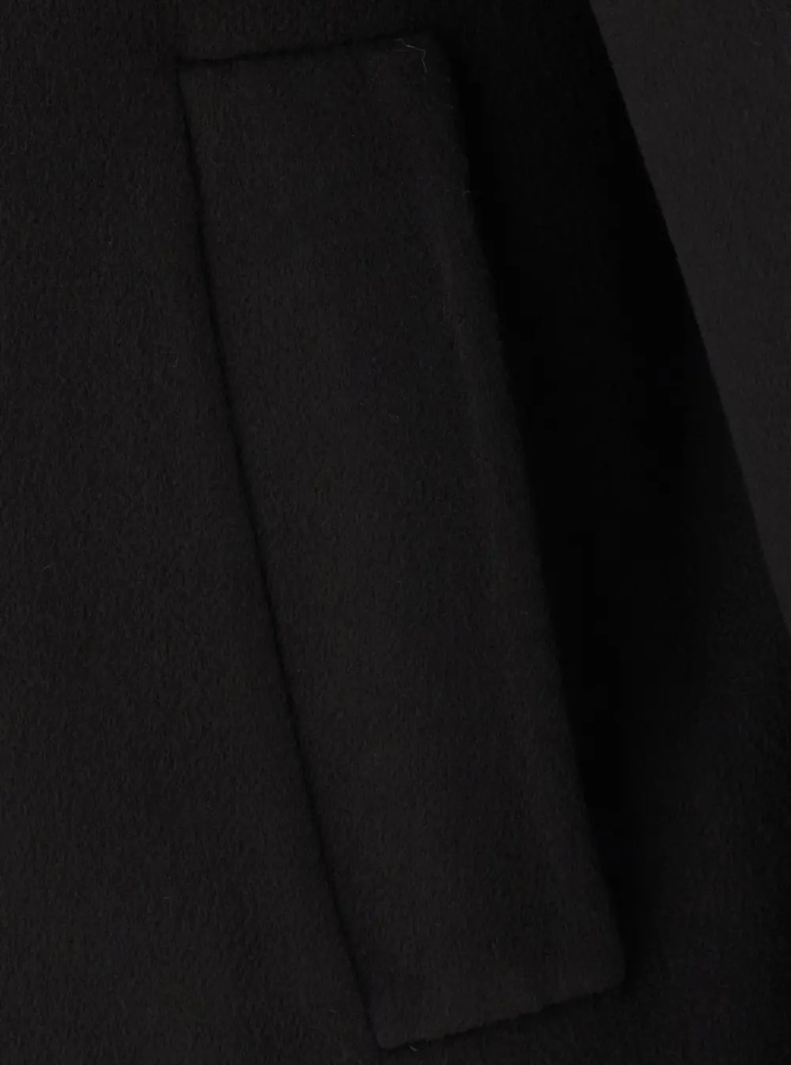 Palton Coat with Notched Revers and Front Closure in Brown - Img 3