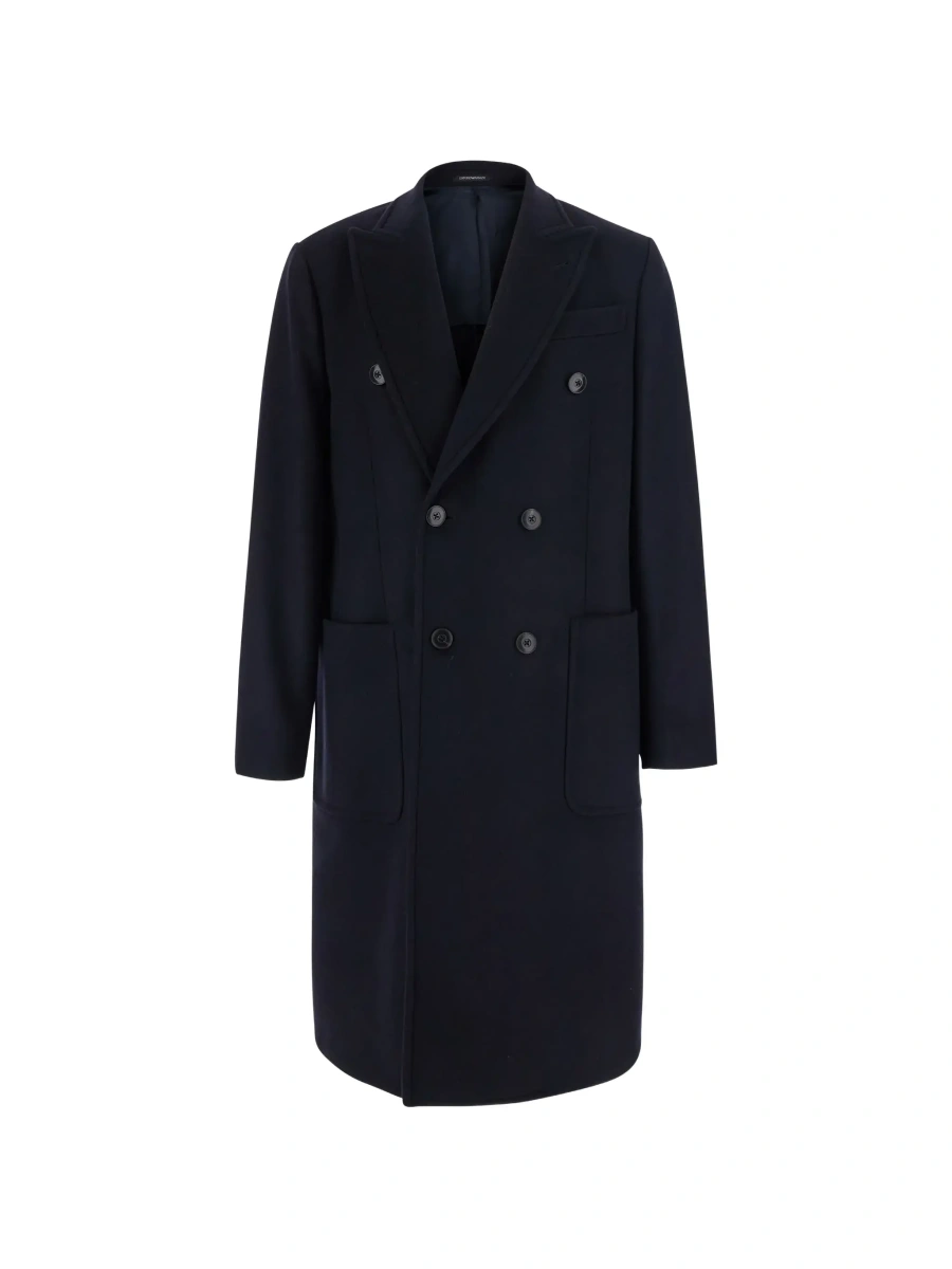 Palton Emporio Armani albastru din lana si casmir - Img 6