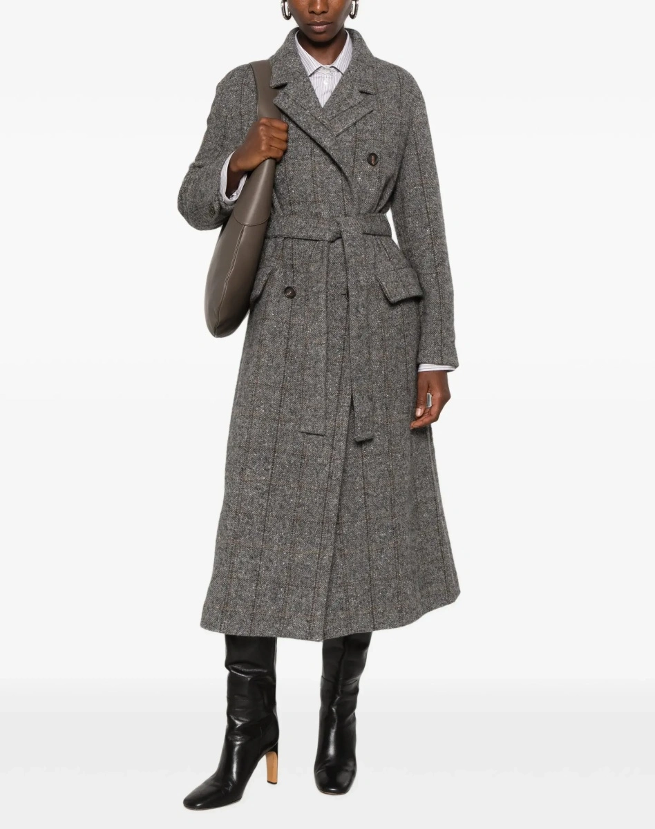 Palton Long alpaca-blend Coat with belt - Img 4