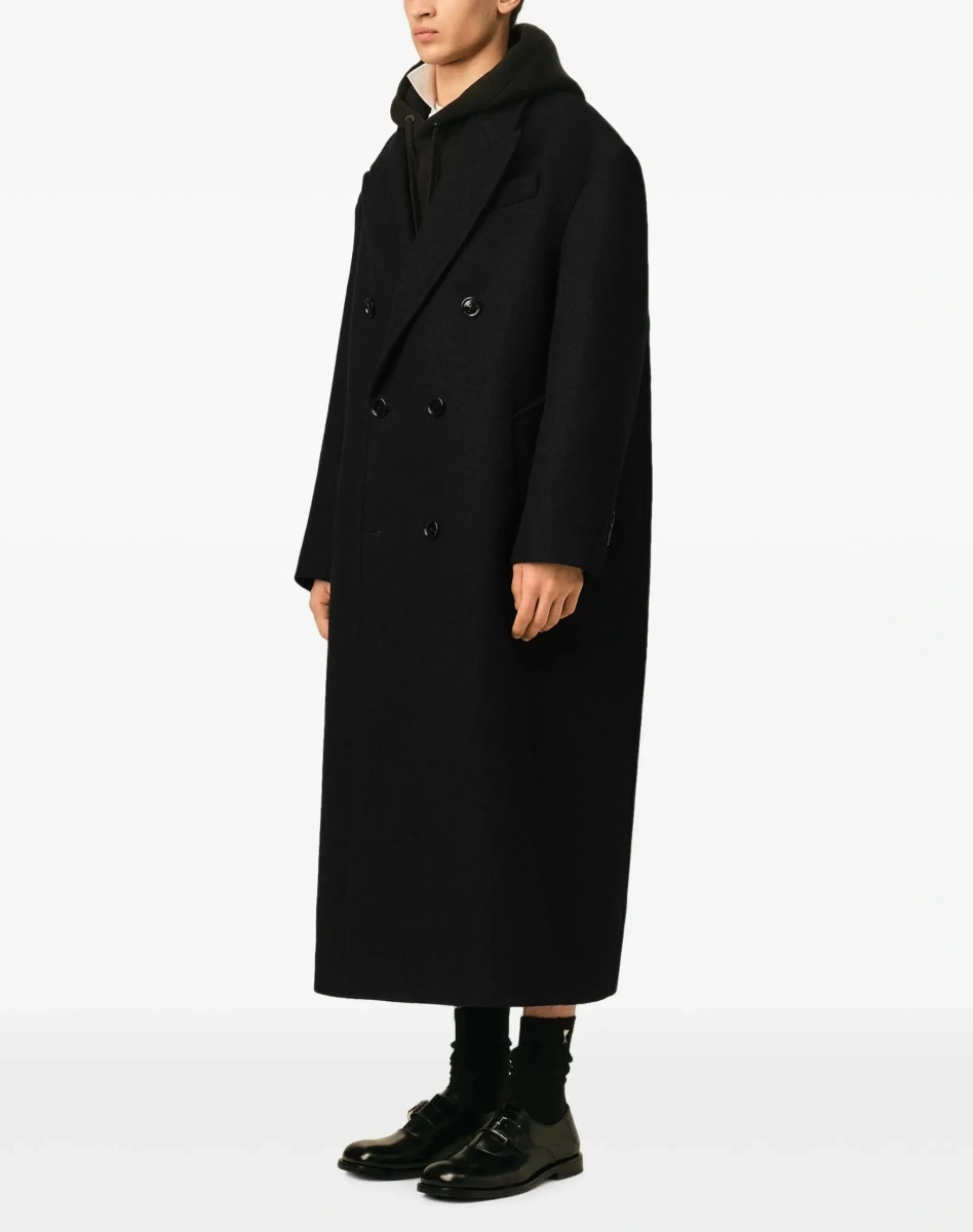 Palton Long double breasted wool Coat - Img 5