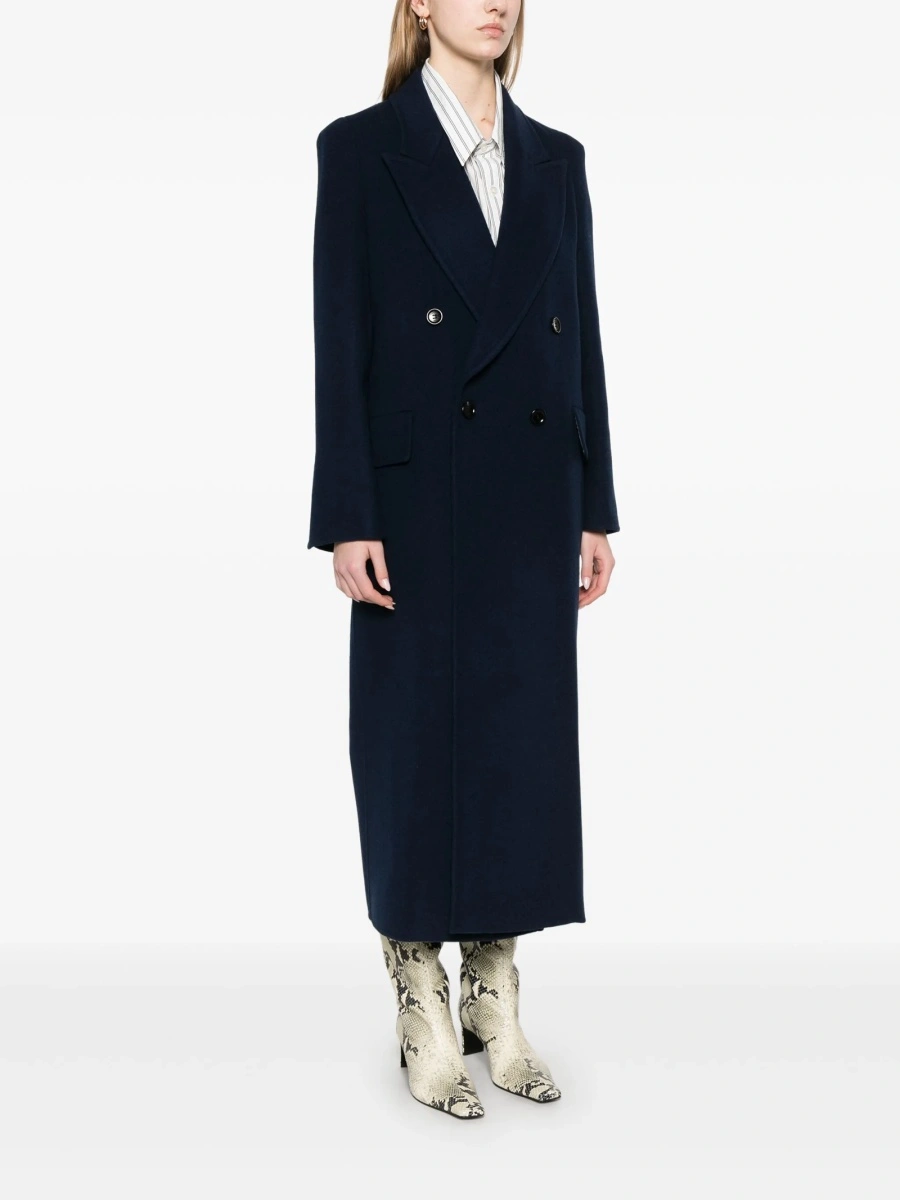 Palton Max Mara albastru din casmir si lana - Img 3