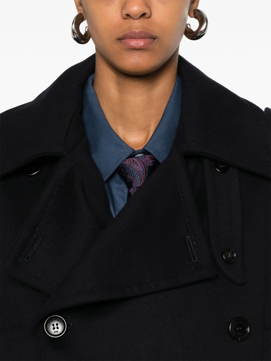 Palton Max Mara albastru din lana si casmir - Img 5