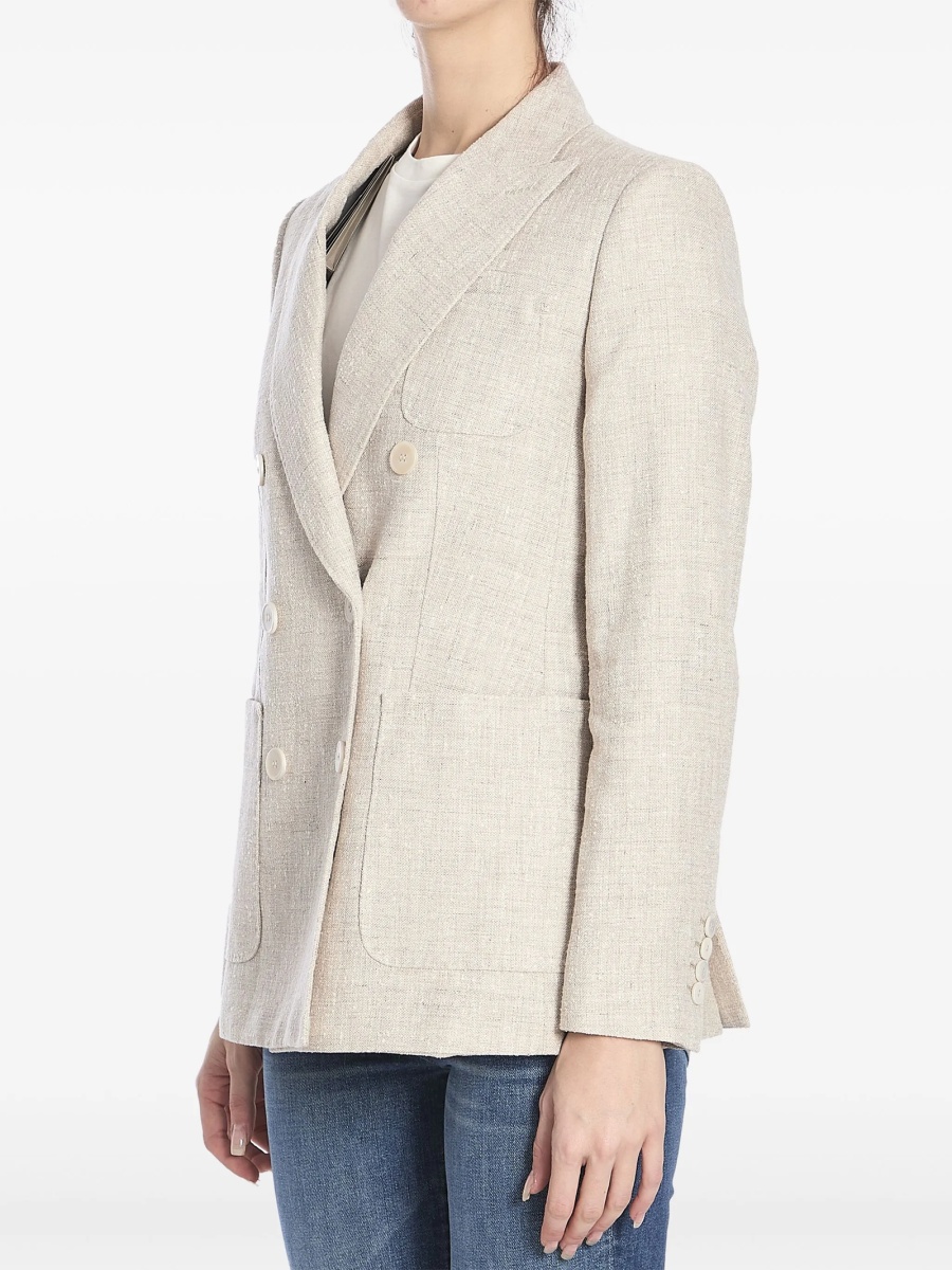 Palton Max Mara neutru din poliamida si matase - Img 2