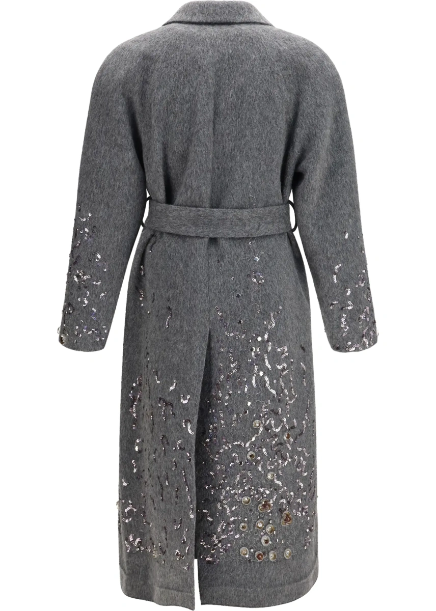 Palton Mohair and Wool-Blend Coat - Img 2