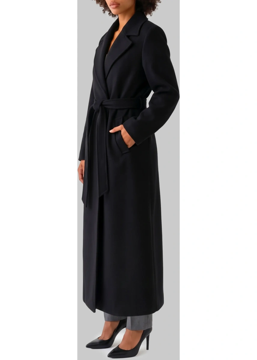 Palton Wool Coat With A Belt In Virgin Wool - Img 2