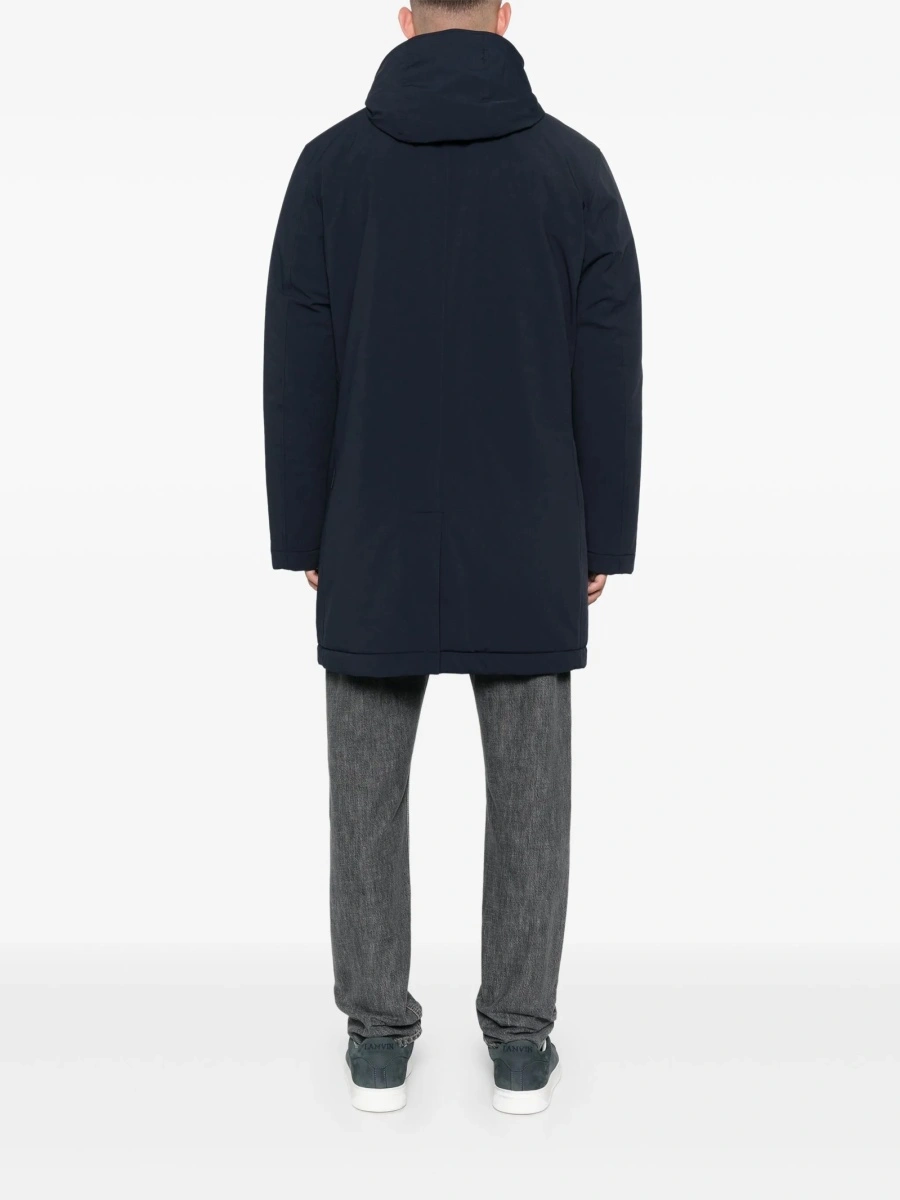 Palton Woolrich albastru din poliamida si spandex/elastan - Img 4