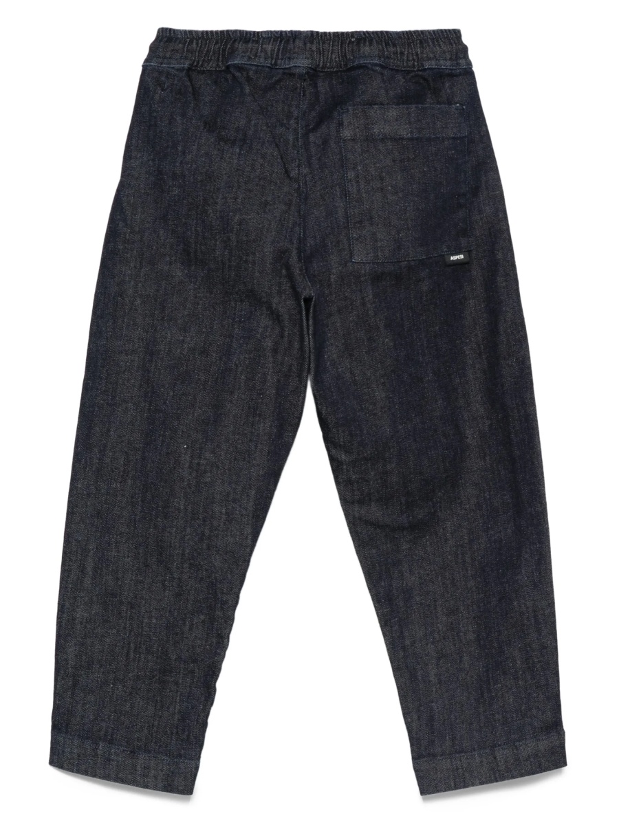 Pantaloni Aspesi albastri din spandex/elastan si bumbac - Img 2