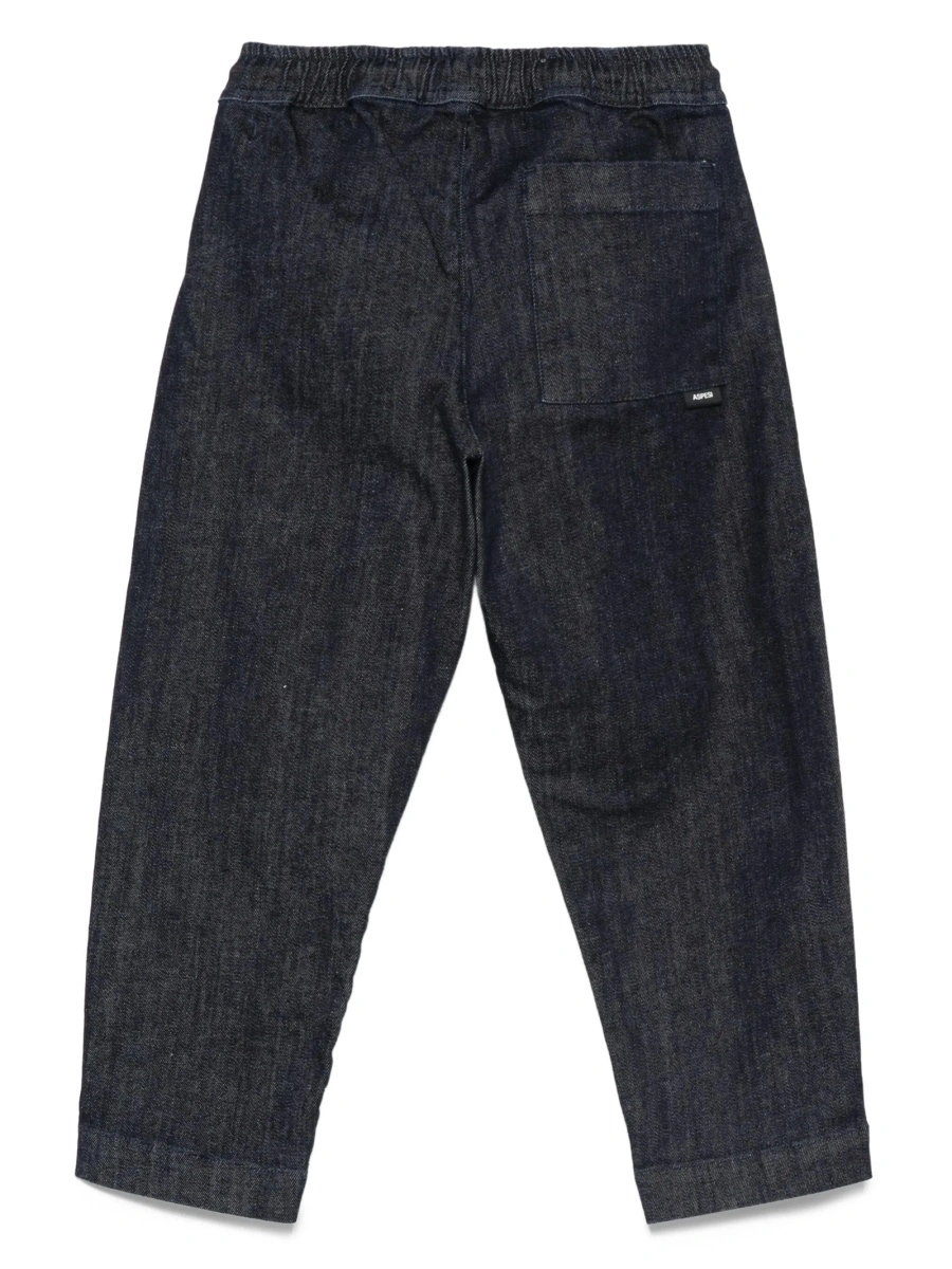 Pantaloni Aspesi albastri din spandex/elastan si bumbac - Img 2