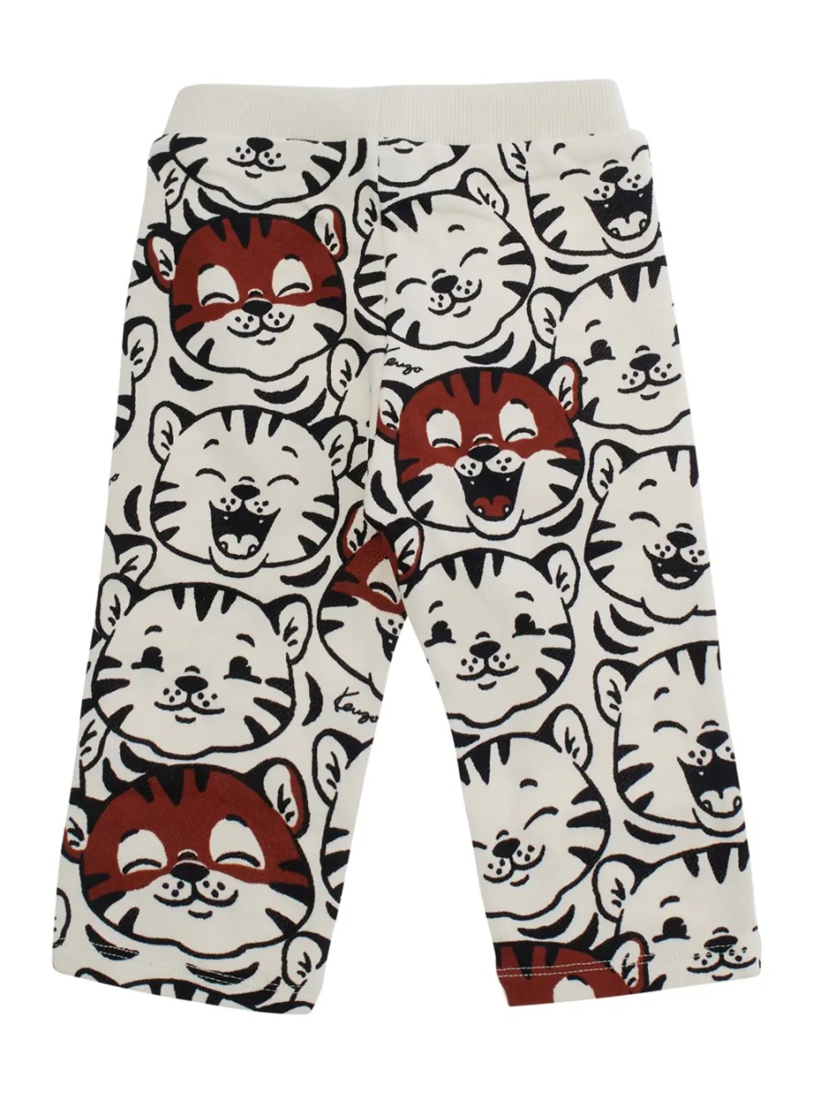 Pantaloni Beige Pants with All-Over Print and Elastic Waist in cotton Baby - Img 2