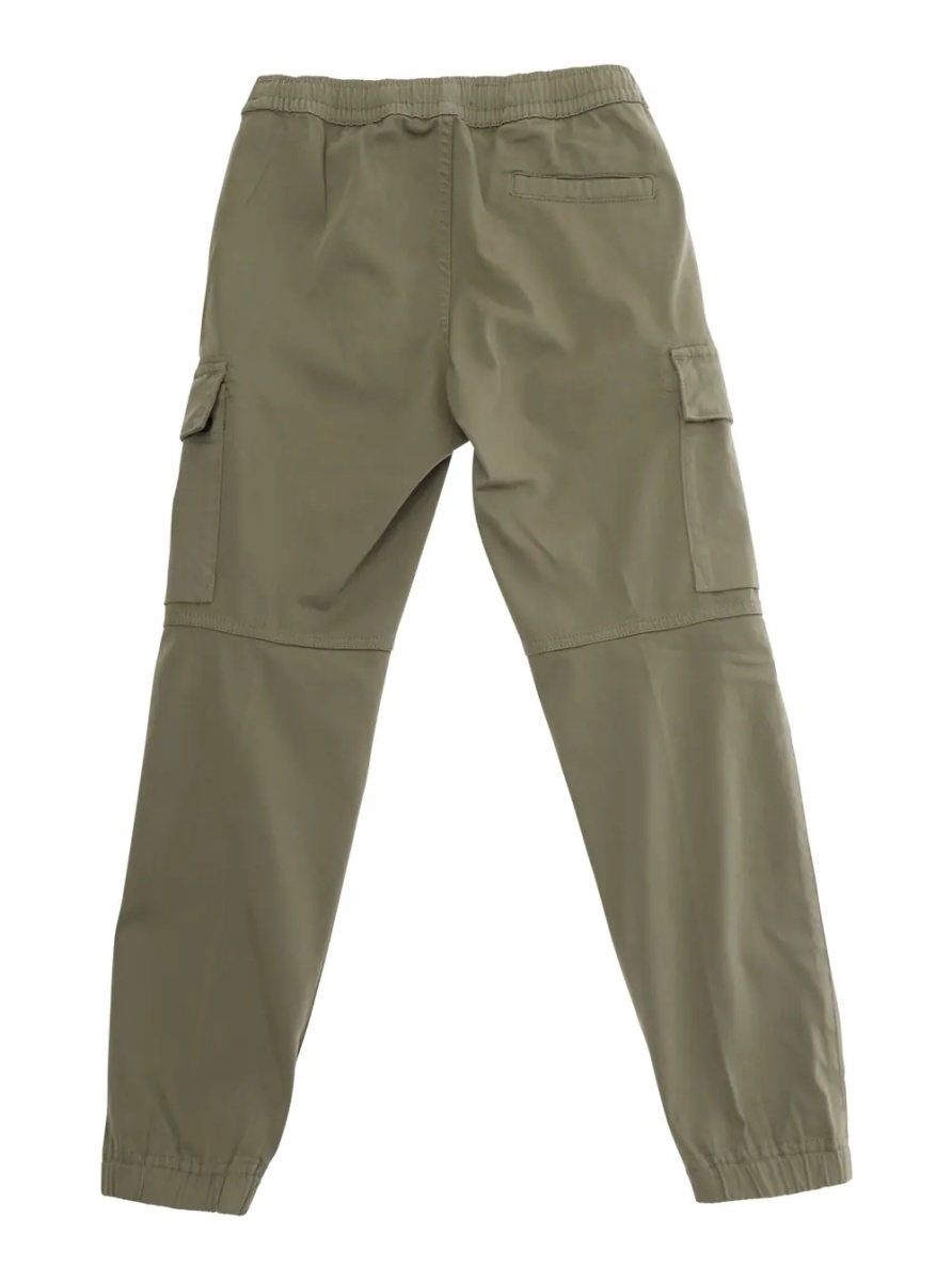 Pantaloni Beige Pants with Two Cargo Front Pockets and Logo Patch on the front in tech fabric boy - Img 2