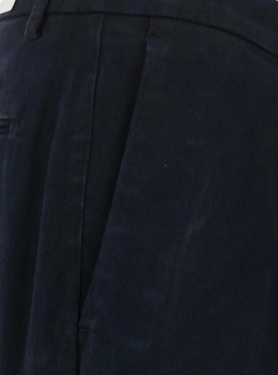 Pantaloni Blue pants with Logo Patch on the Back and Cuffed Hem in Stretch Cotton for Men - Img 3