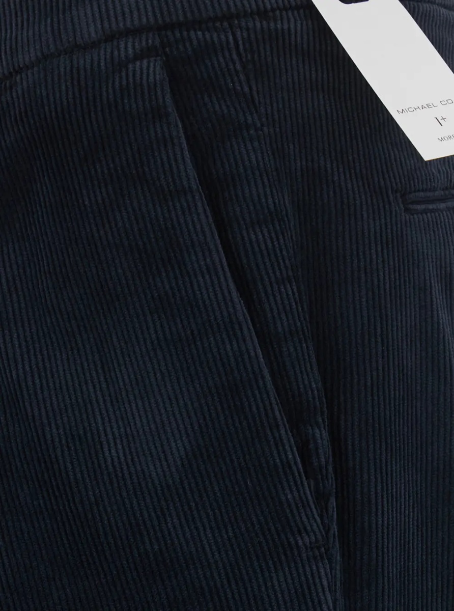 Pantaloni Blue Pants with Pleat Details and Side Pockets for Men - Img 2