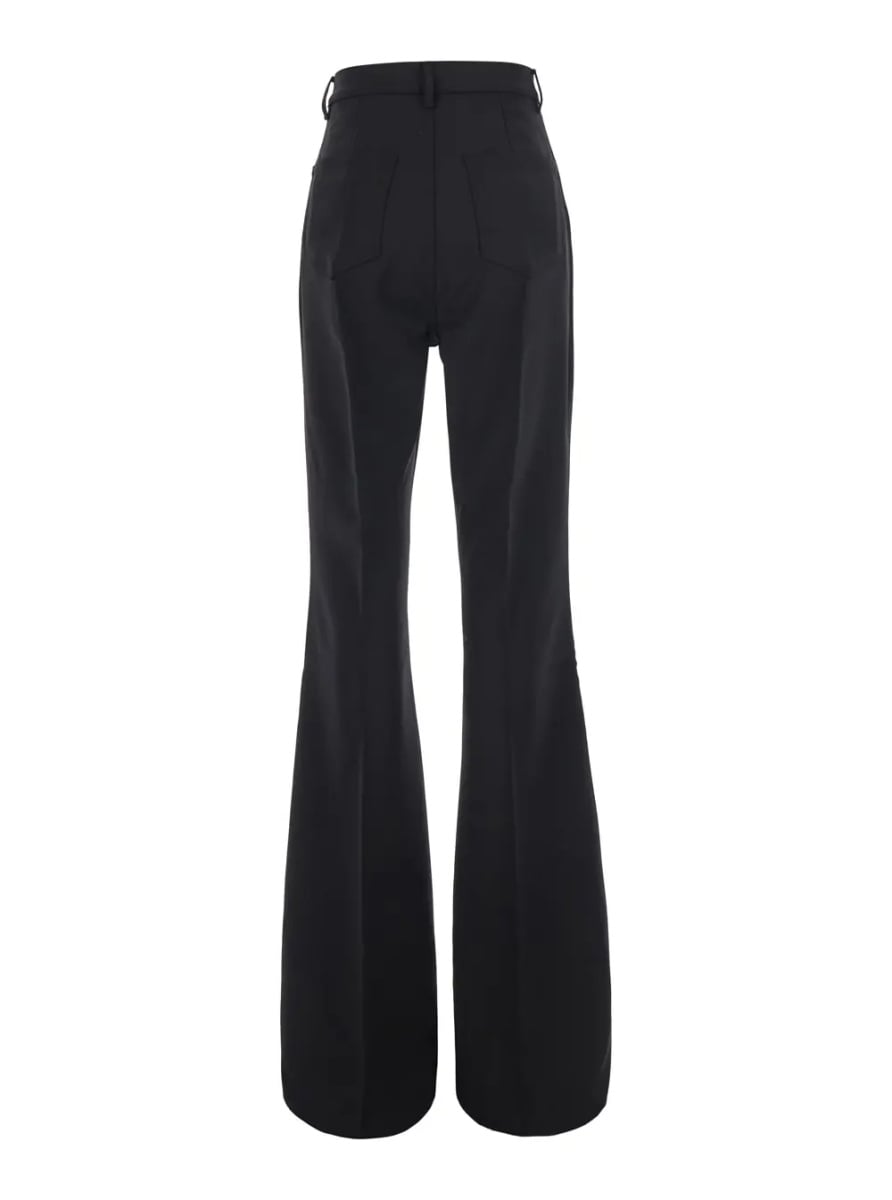 Pantaloni 'Bolan Bootcut' Black Wide Leg Pants in Cotton for Women - Img 2