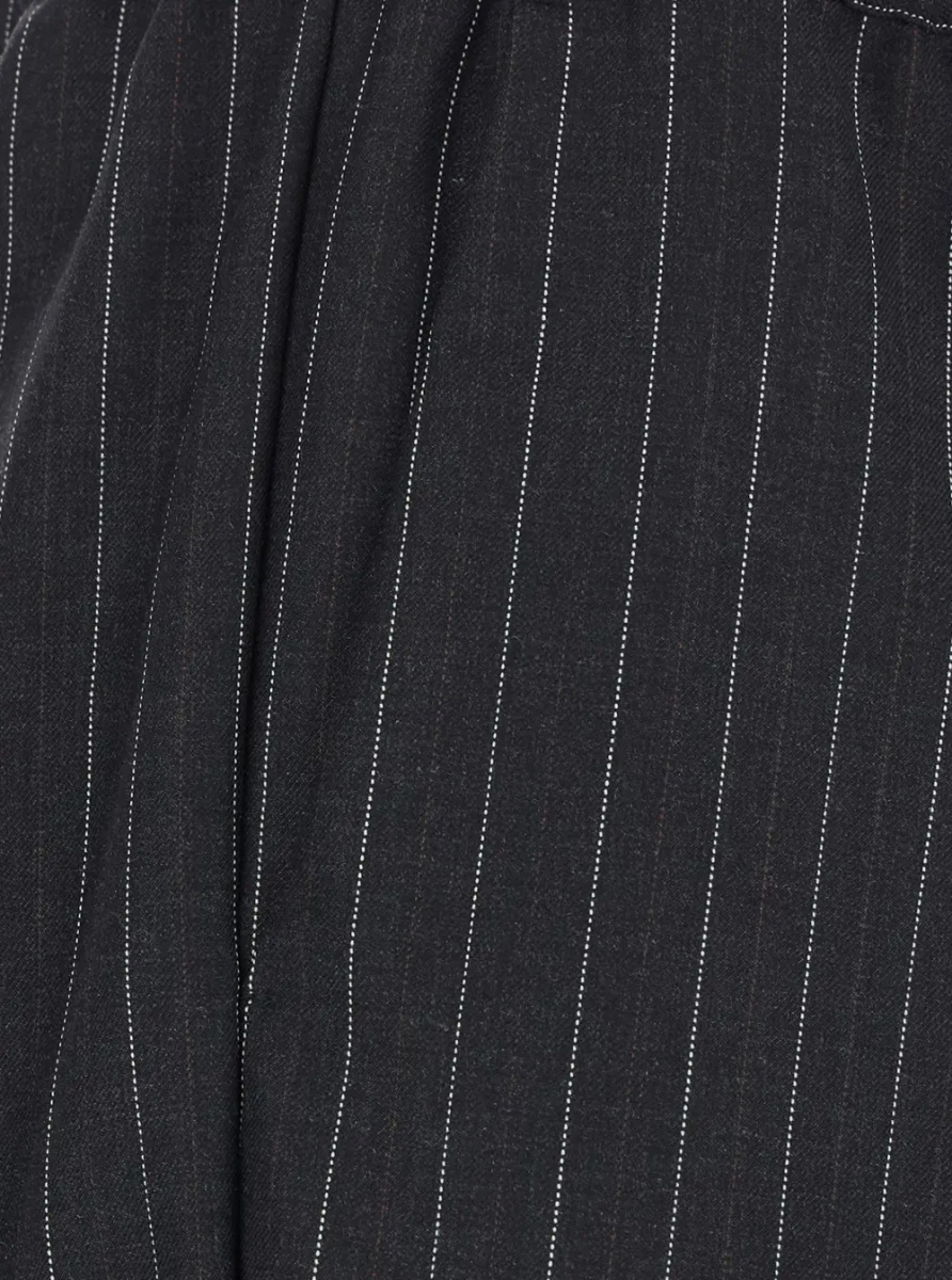 Pantaloni 'BUDDY' grey Pants with all-over striped motif and elasticated waist in wool blend for women - Img 3