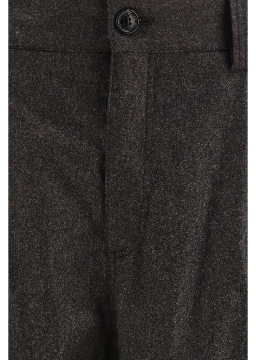 Pantaloni casual Brunello Cucinelli maro din lana - Img 3