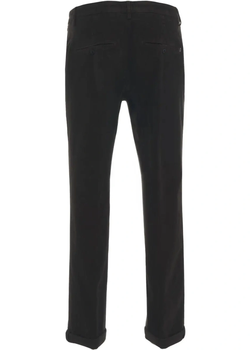 Pantaloni casual Dondup maro din bumbac - Img 4