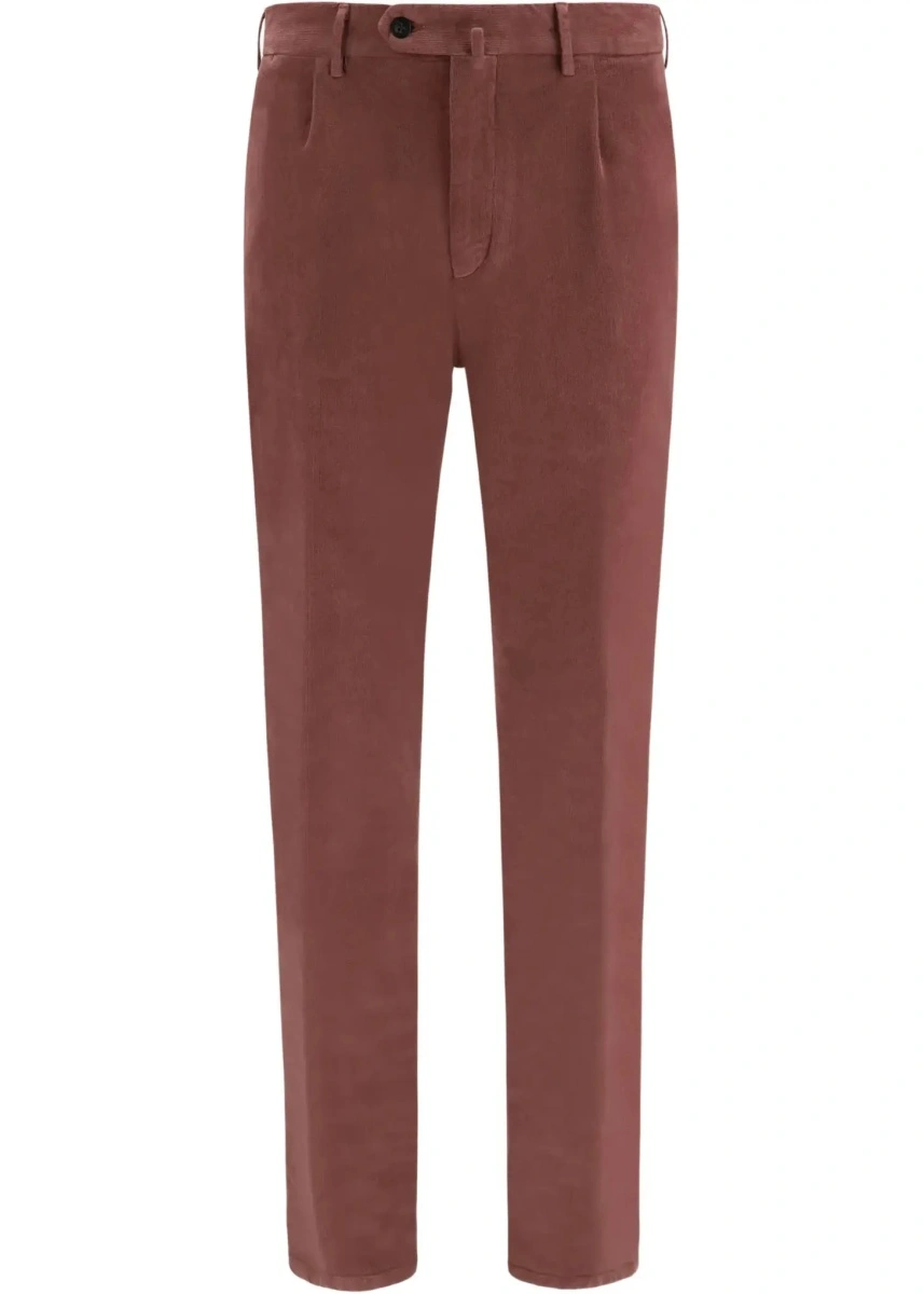 Pantaloni casual GERMANO multicolor din catifea reiata - Img 6