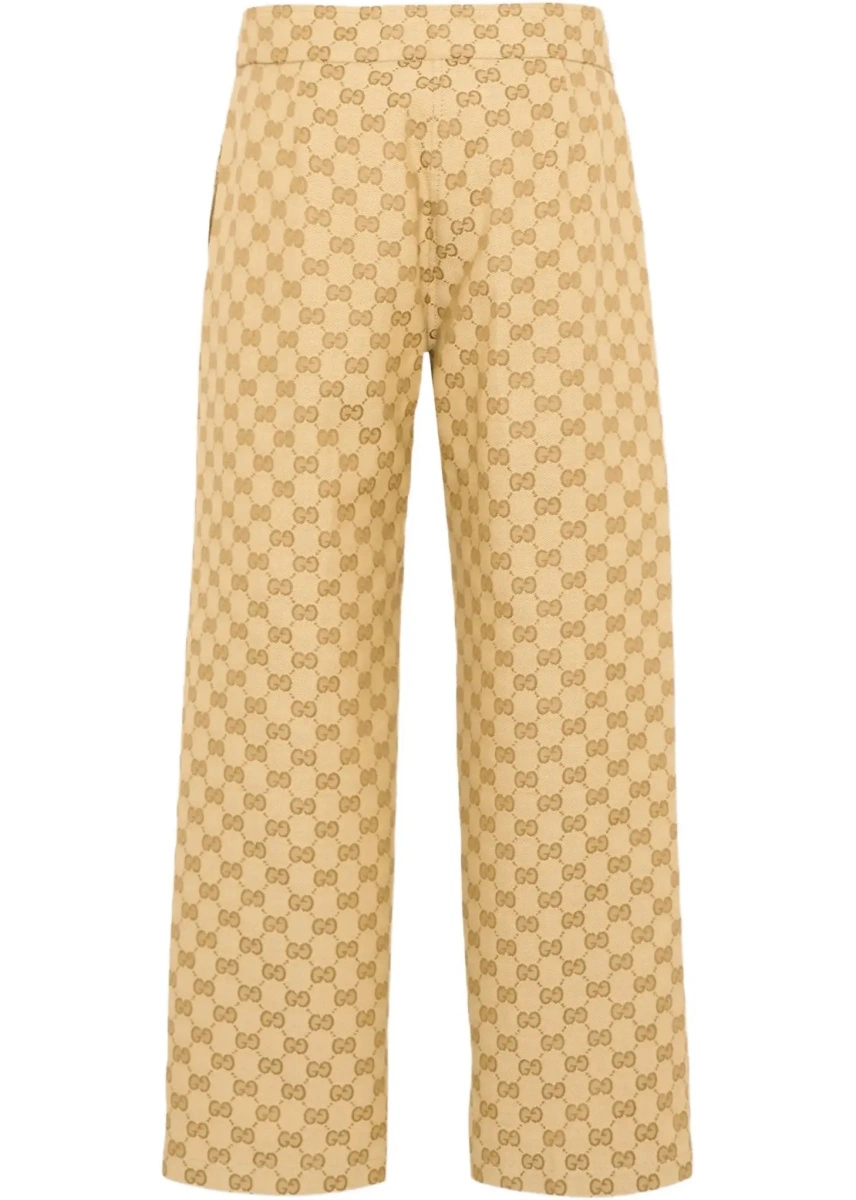 Pantaloni casual Gucci multicolor din canvas GG - Img 4