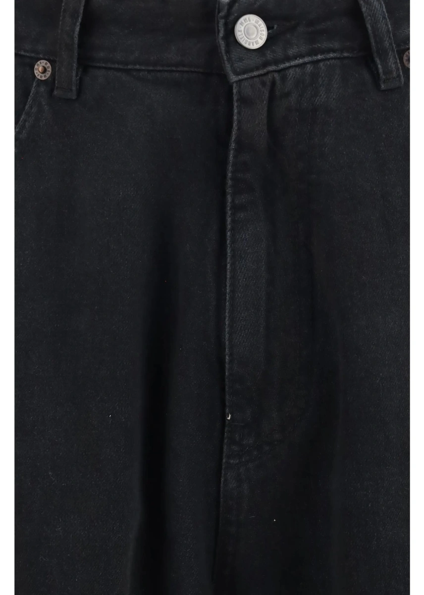Pantaloni casual MM6 Maison Margiela negri din bumbac - Img 3