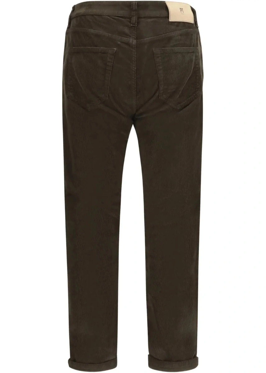Pantaloni casual PT TORINO multicolor din catifea reiata - Img 4