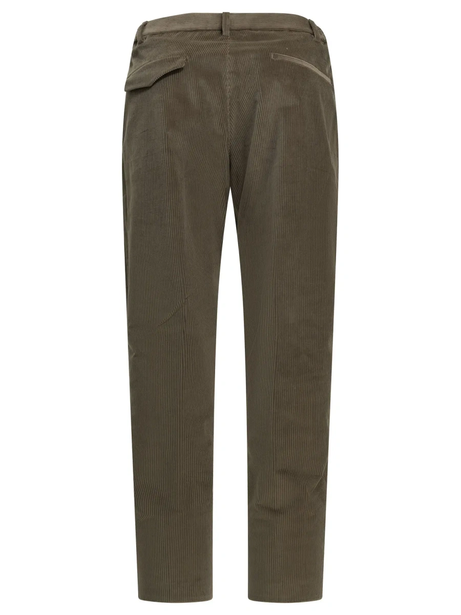 Pantaloni casual Tagliatore maro din catifea reiata - Img 2