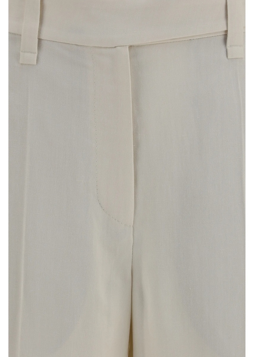 Pantaloni Cigarette Pants in fluid viscose and linen twill - Img 3