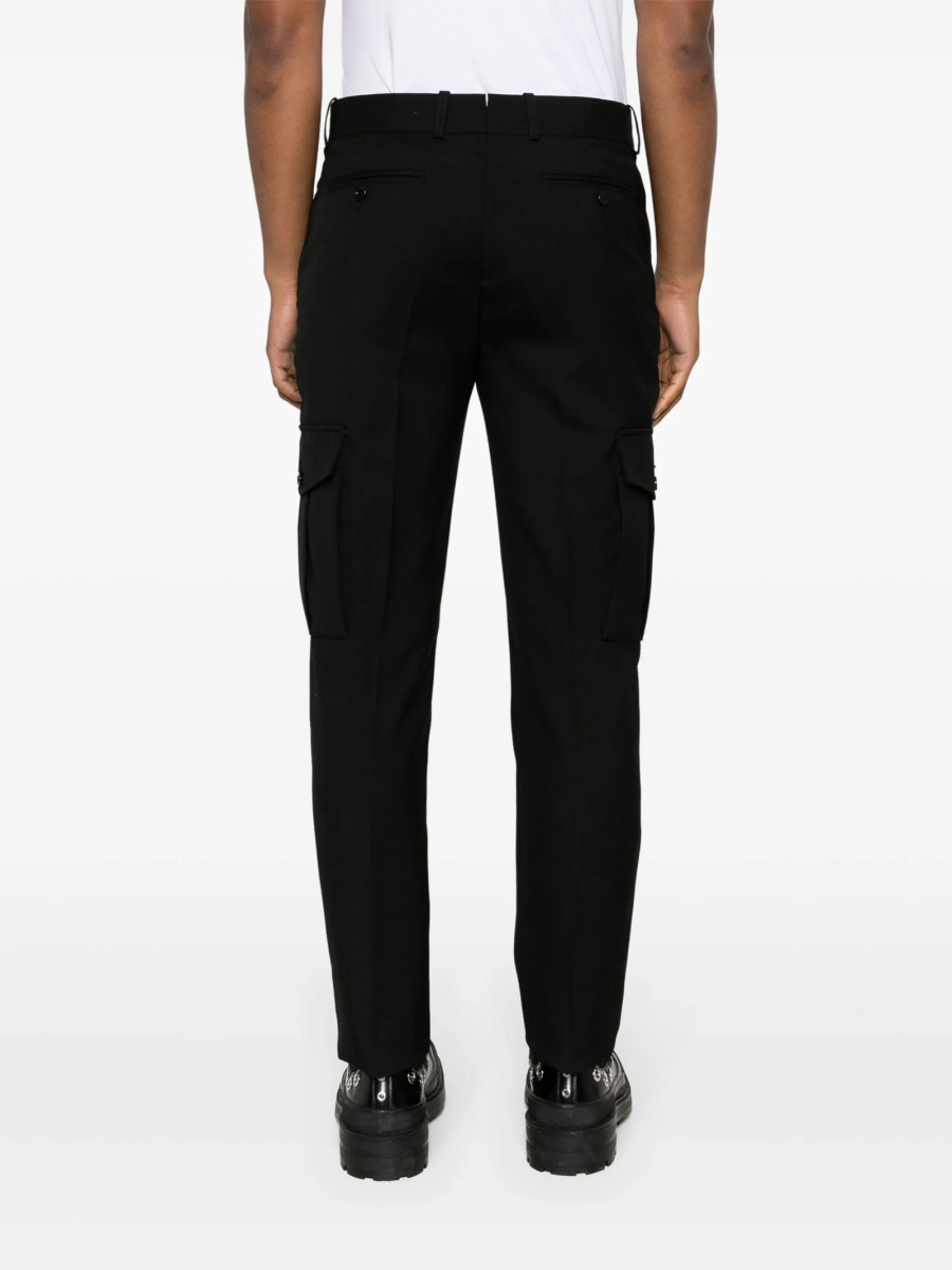 Pantaloni conici Alexander McQueen negri din lana - Img 4