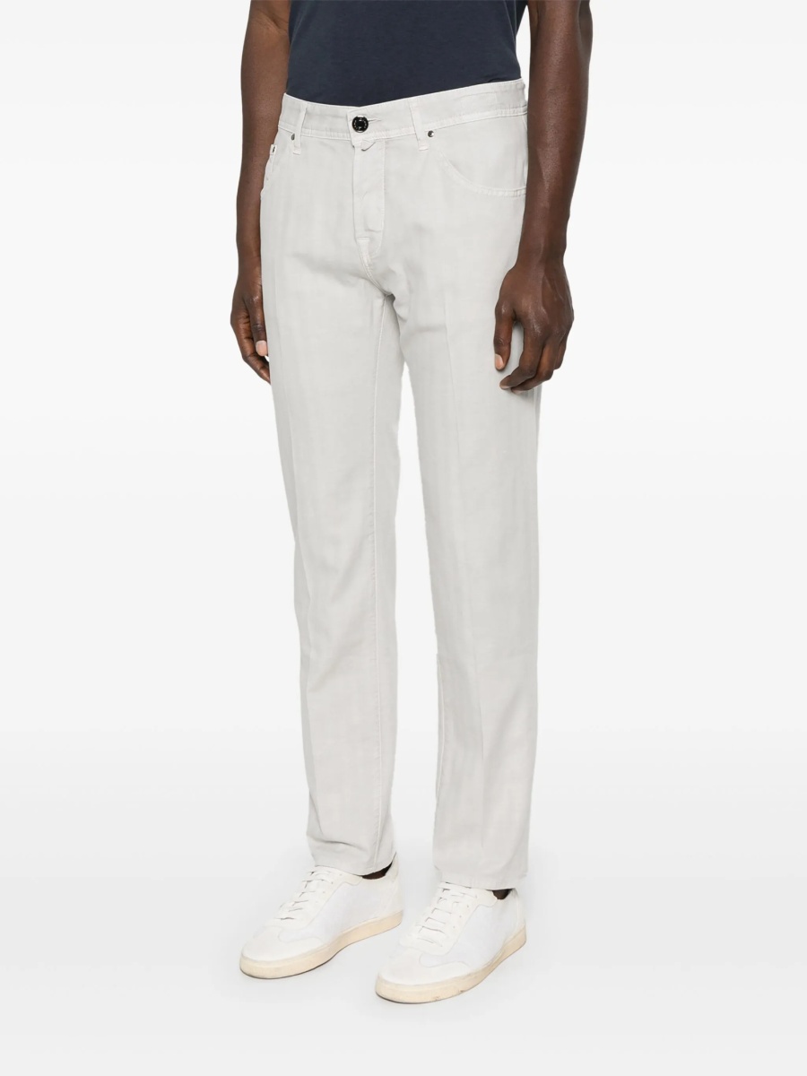 Pantaloni conici Jacob Cohen gri din elastan si bumbac - Img 3
