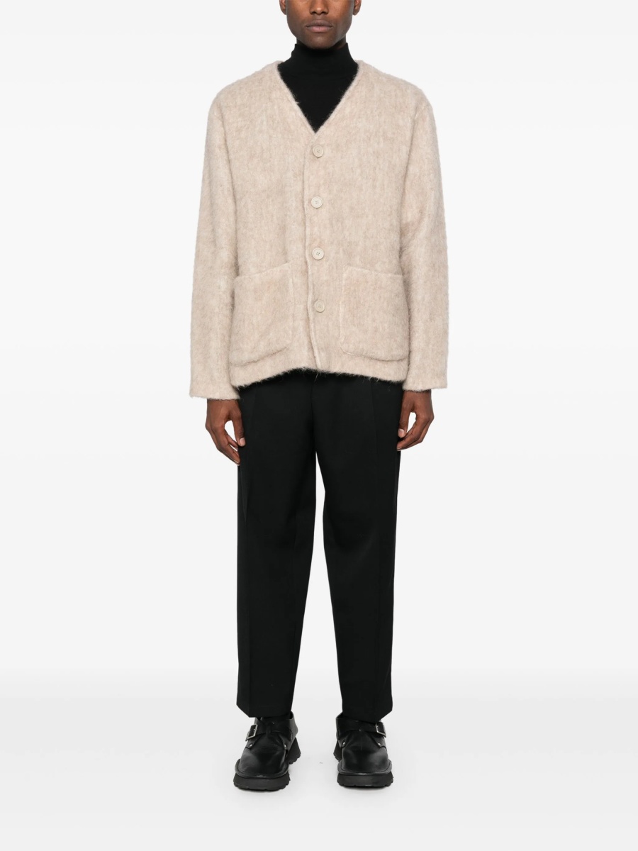 Pantaloni conici Jil Sander negri din lana - Img 2