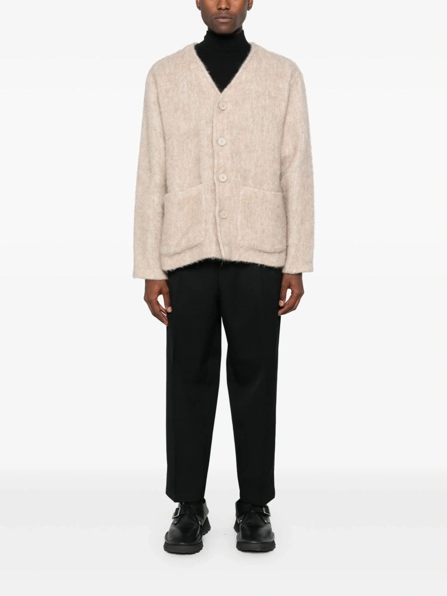 Pantaloni conici Jil Sander negri din lana - Img 2