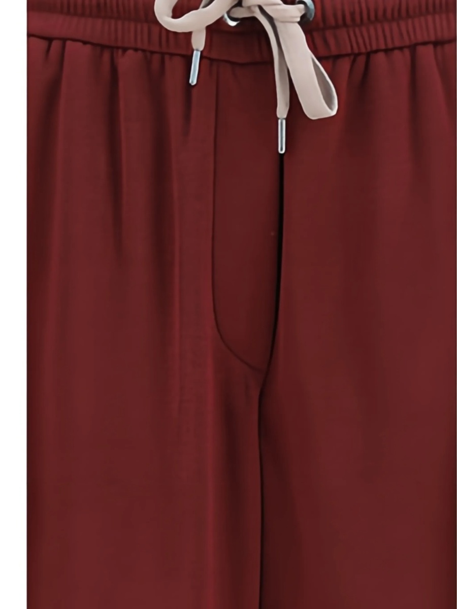 Pantaloni de trening Brunello Cucinelli rosii din bumbac si poliamida - Img 3
