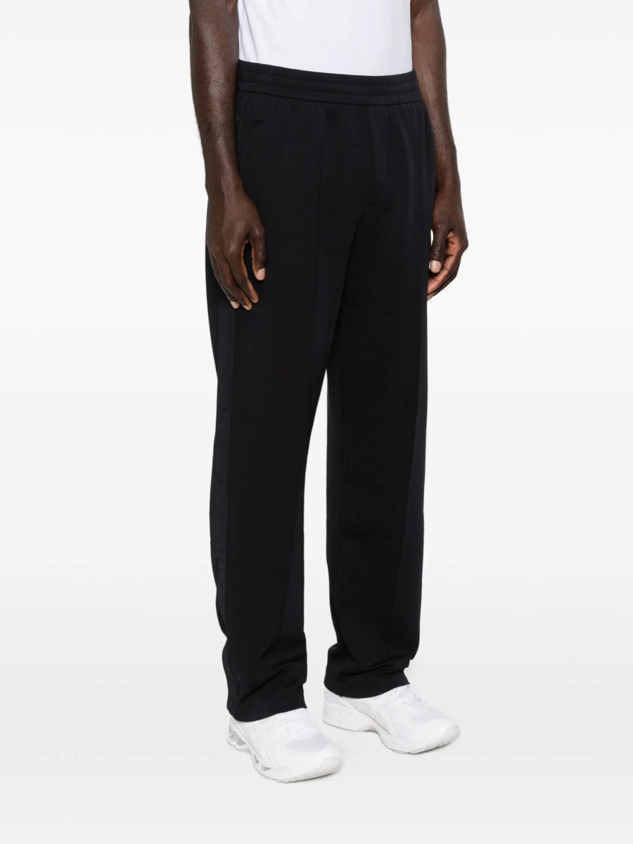 Pantaloni de trening Emporio Armani albastri din bumbac si polyester - Img 3
