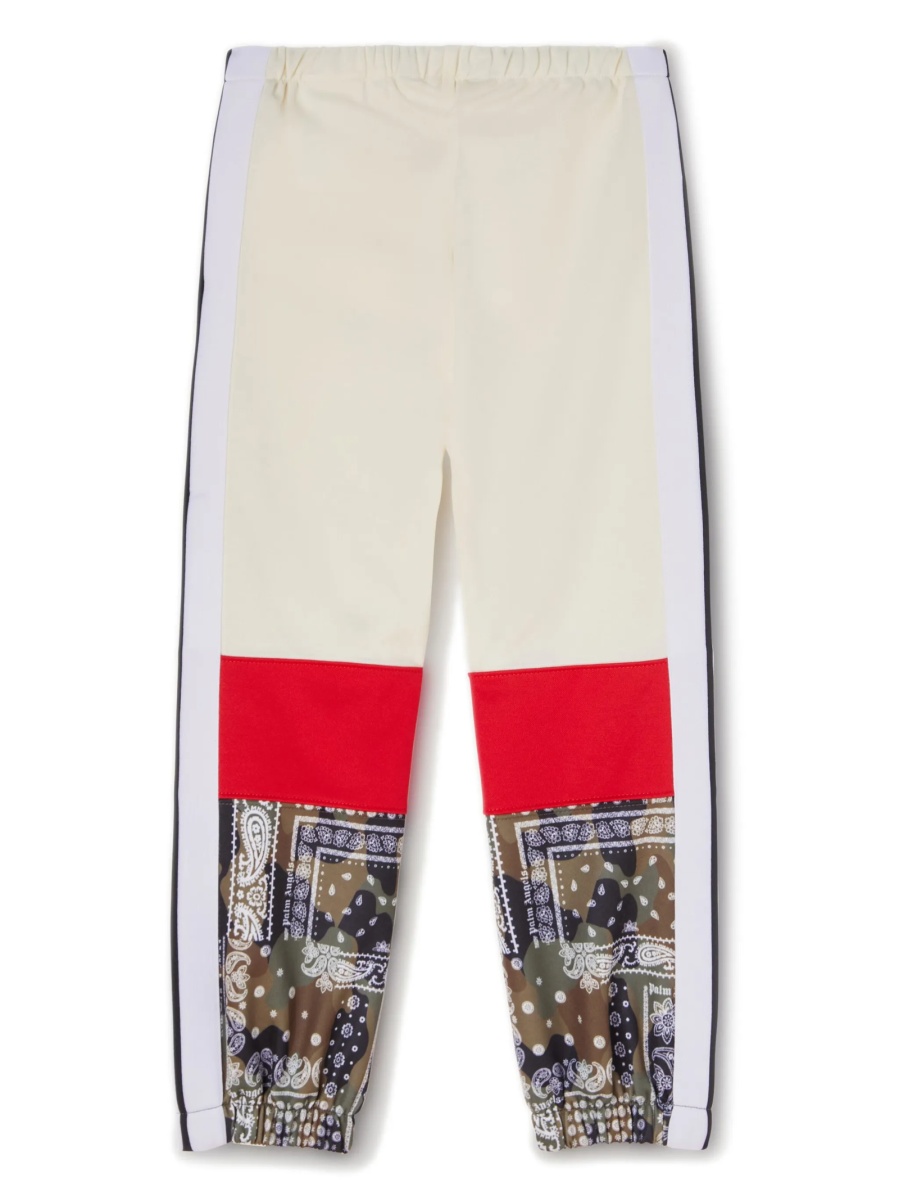 Pantaloni de trening Palm Angels albi din polyester si bumbac - Img 2