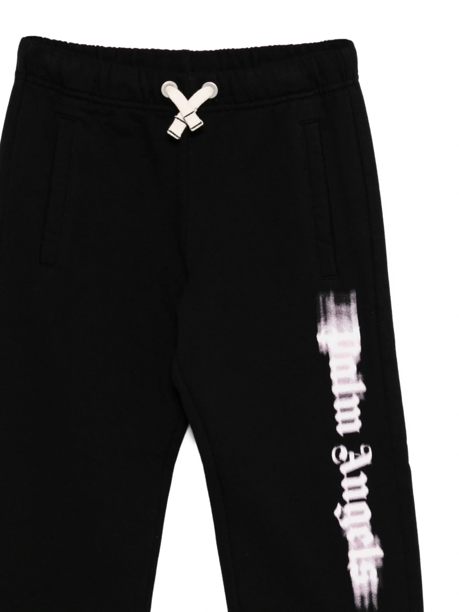 Pantaloni de trening Palm Angels negri din bumbac - Img 3