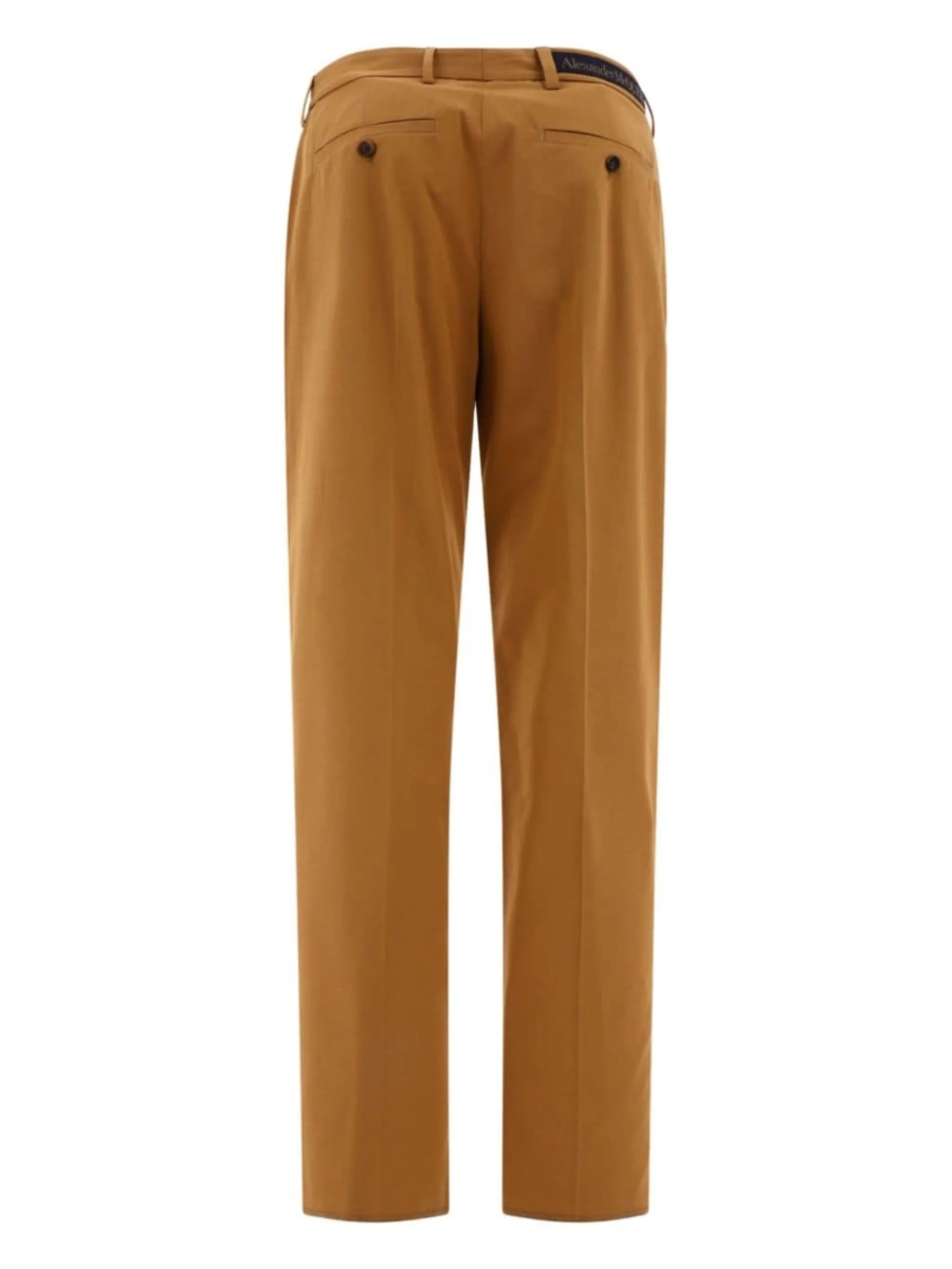 Pantaloni drepti Alexander McQueen maro din bumbac si polyester - Img 2