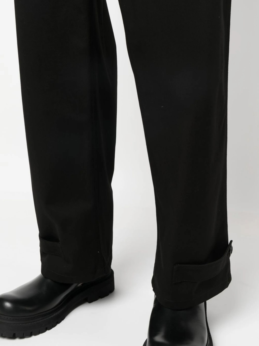 Pantaloni drepti Alexander McQueen negri din bumbac - Img 5