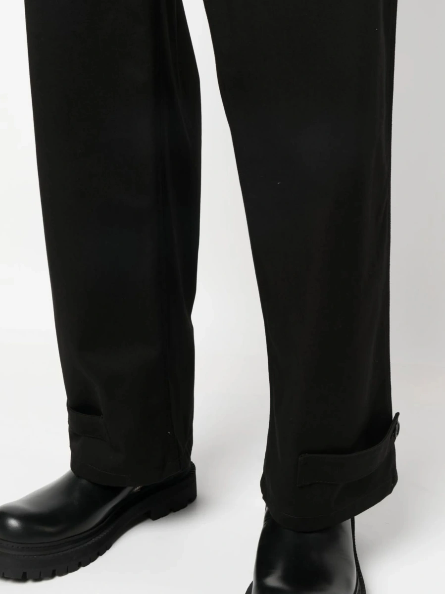 Pantaloni drepti Alexander McQueen negri din bumbac - Img 5