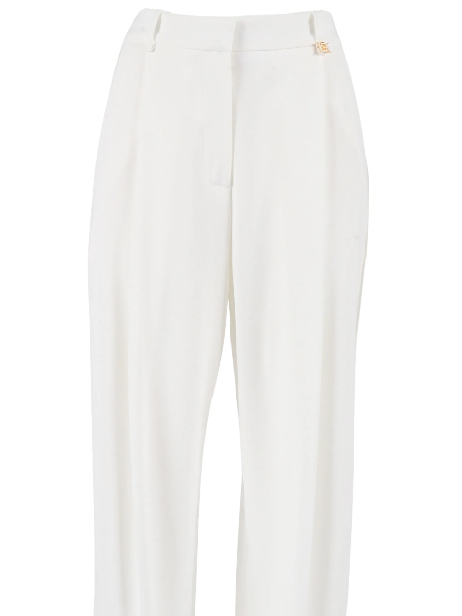 Pantaloni drepti Elisabetta Franchi albi - Img 3