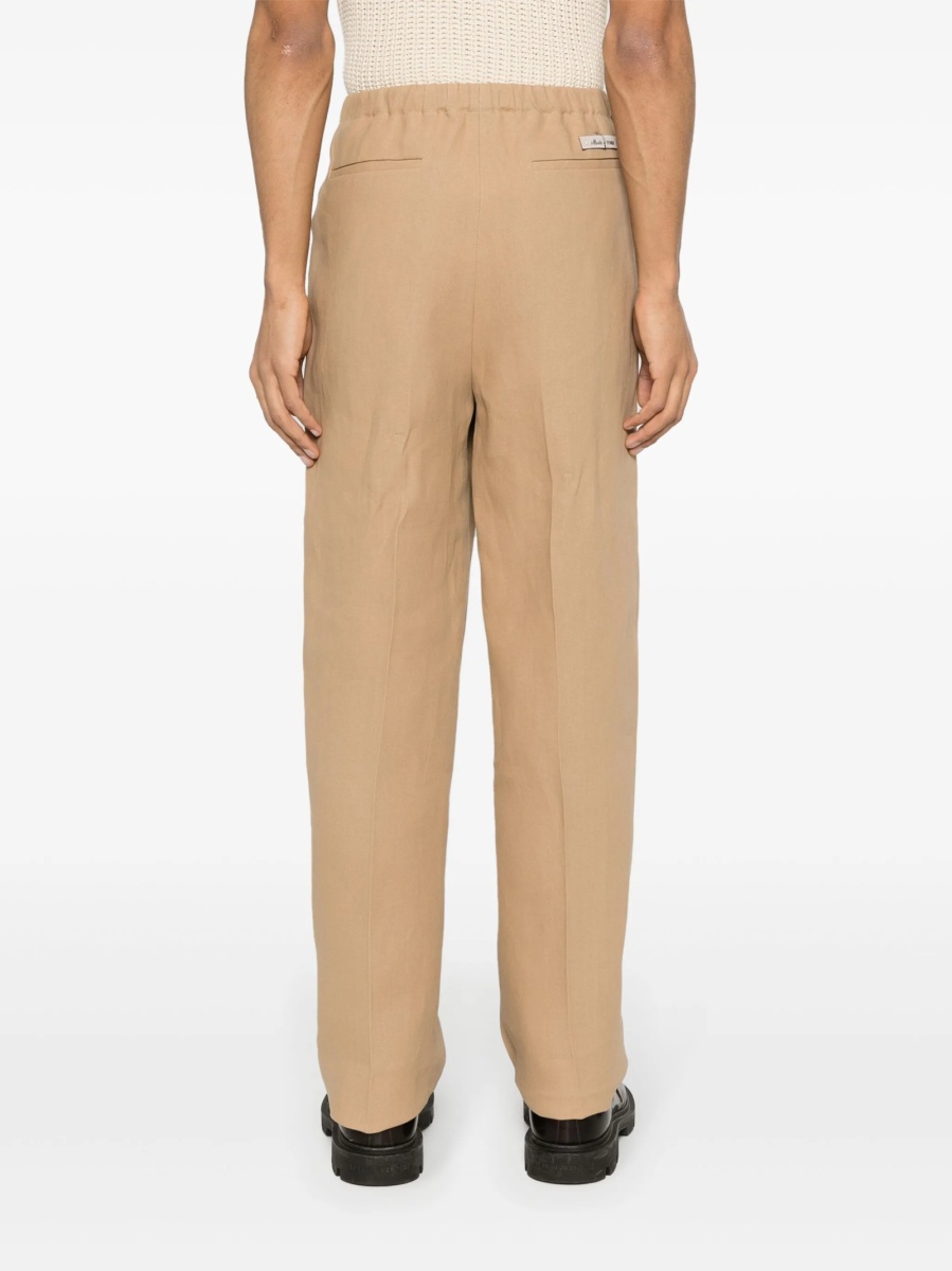 Pantaloni drepti Fendi neutri din hartie - Img 4