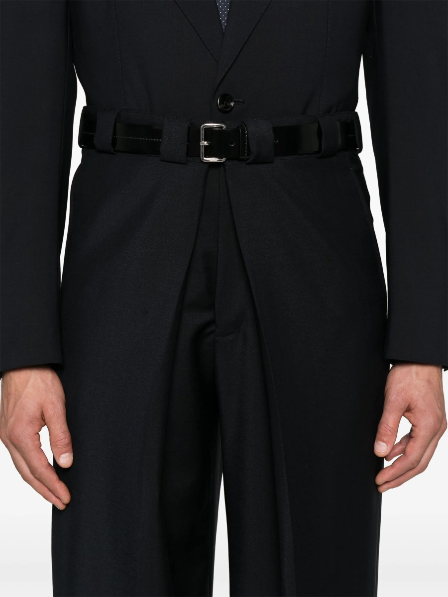 Pantaloni drepti Givenchy albastri din lana si mohair - Img 5