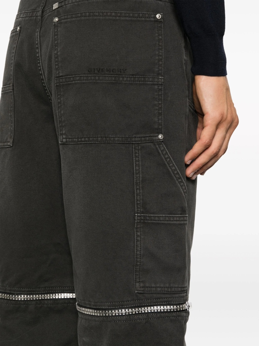 Pantaloni drepti Givenchy negri din bumbac - Img 5