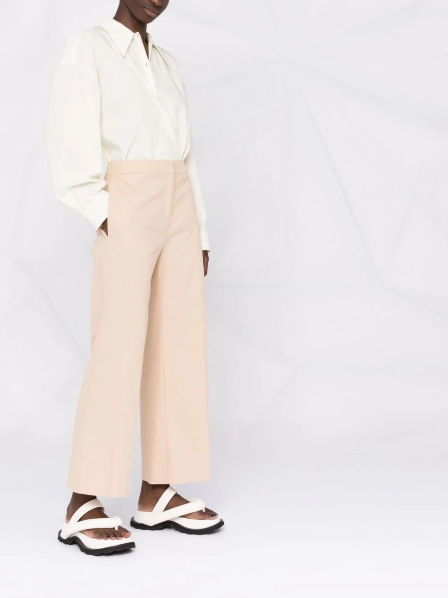 Pantaloni drepti Jil Sander neutri din bumbac - Img 4