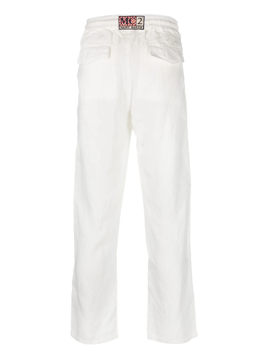 Pantaloni drepti Mc2 Saint Barth albi - Img 2